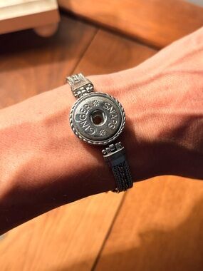 Ginger Snaps Silver-Tone Snap Button Bracelet